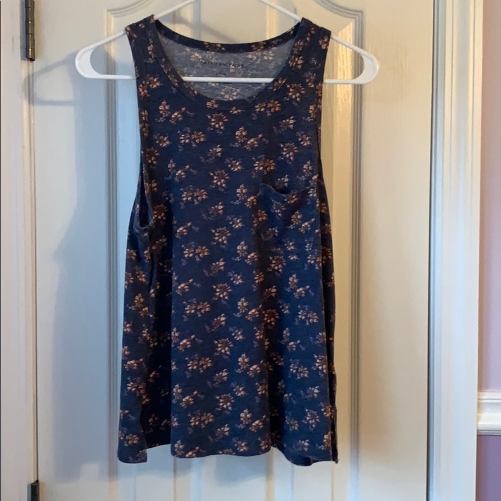 American Eagle Floral Pocket Tank